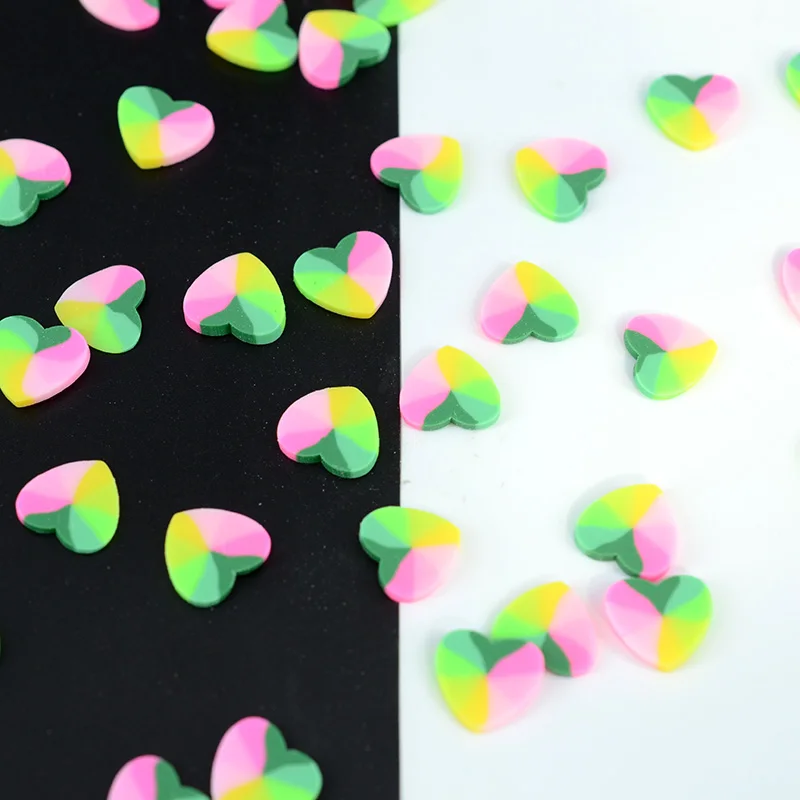 

500g 5/10mm Polymer Rainbow heart Star Polymer Hot Clay Sprinkles Colorful for DIY Crafts Tiny Cute plastic klei Accessorie