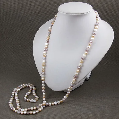 Unique Pearls Jewelry Store 120cm Long Pearl Necklace Baroque Genuine Freshwater Pearl Necklace Fine Jewelry Women Gift