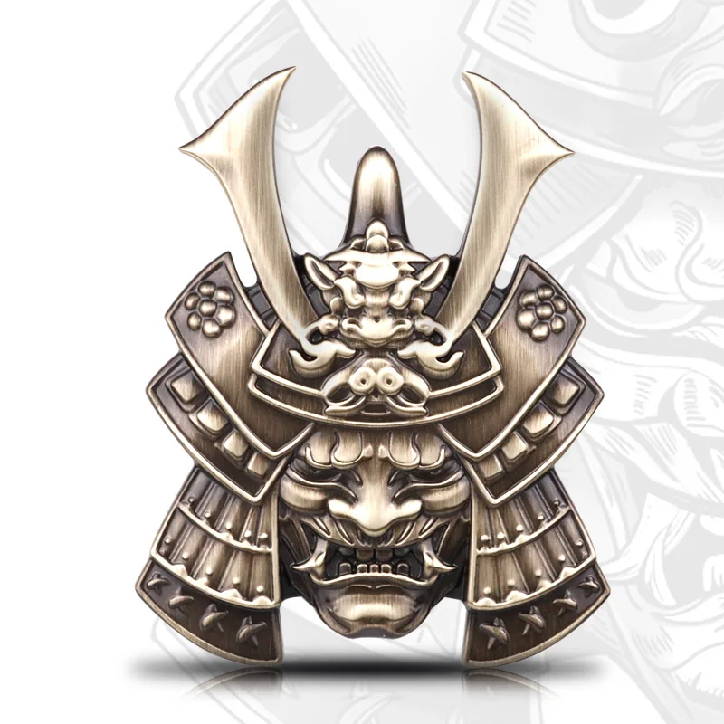 Noizzy Japanese Samurai Hannya Car Emblem Auto Sticker Skull 3D Metal Hot Badge Pranjna Gunmetal Hood Window Motorcycle Styling