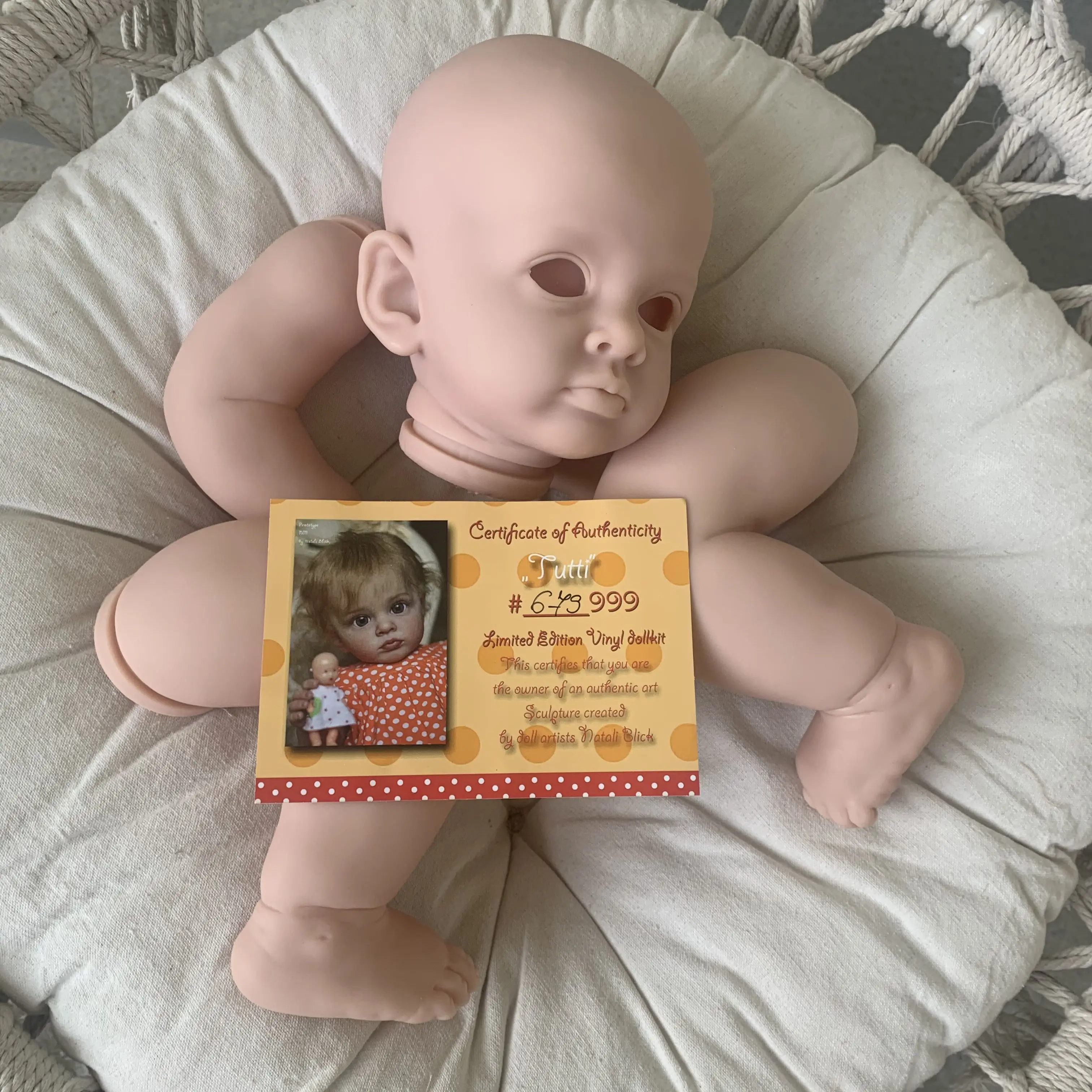 NPK 23 pollici Reborn Doll Kit Tutti con COA Rare Limited venduto Edition Cute Baby fai da te parti di bambole non finite