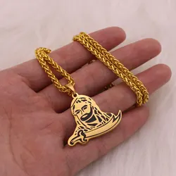 ZKD islam Imam Ali Face Dhulfiqar stainless steel pendant necklace