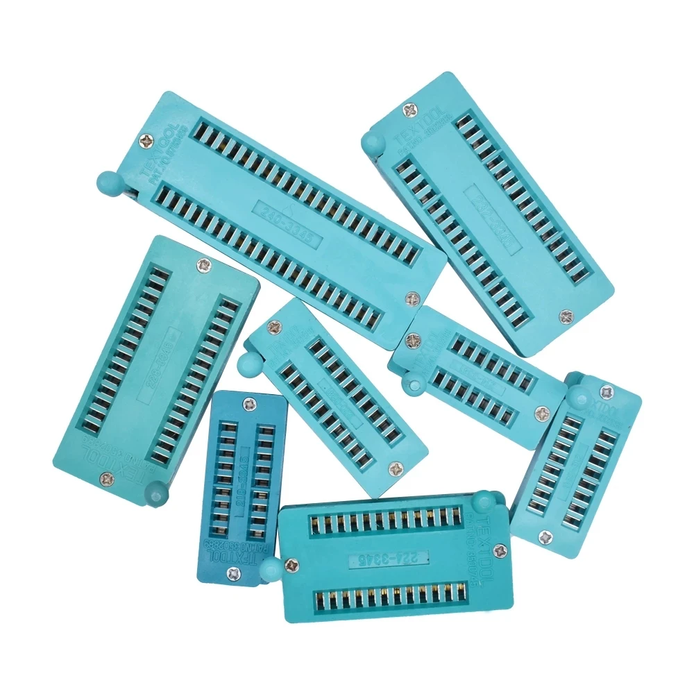 1pcs/lot 14 16 18 20 24 28 32 40 P Pin 2.54 MM Green DIP Universal ZIF IC Socket Test Solder Type IC lock seat zif socket