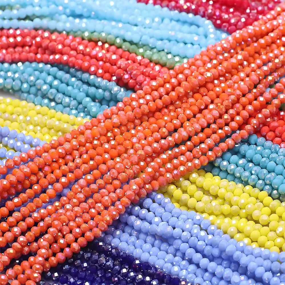 

360Pcs/Lot Czech Glass Rondelle Beads AB 3x4mm Crystal Faceted Round Beaded For DIY Making Charm Jewelry Accessories Wholesale