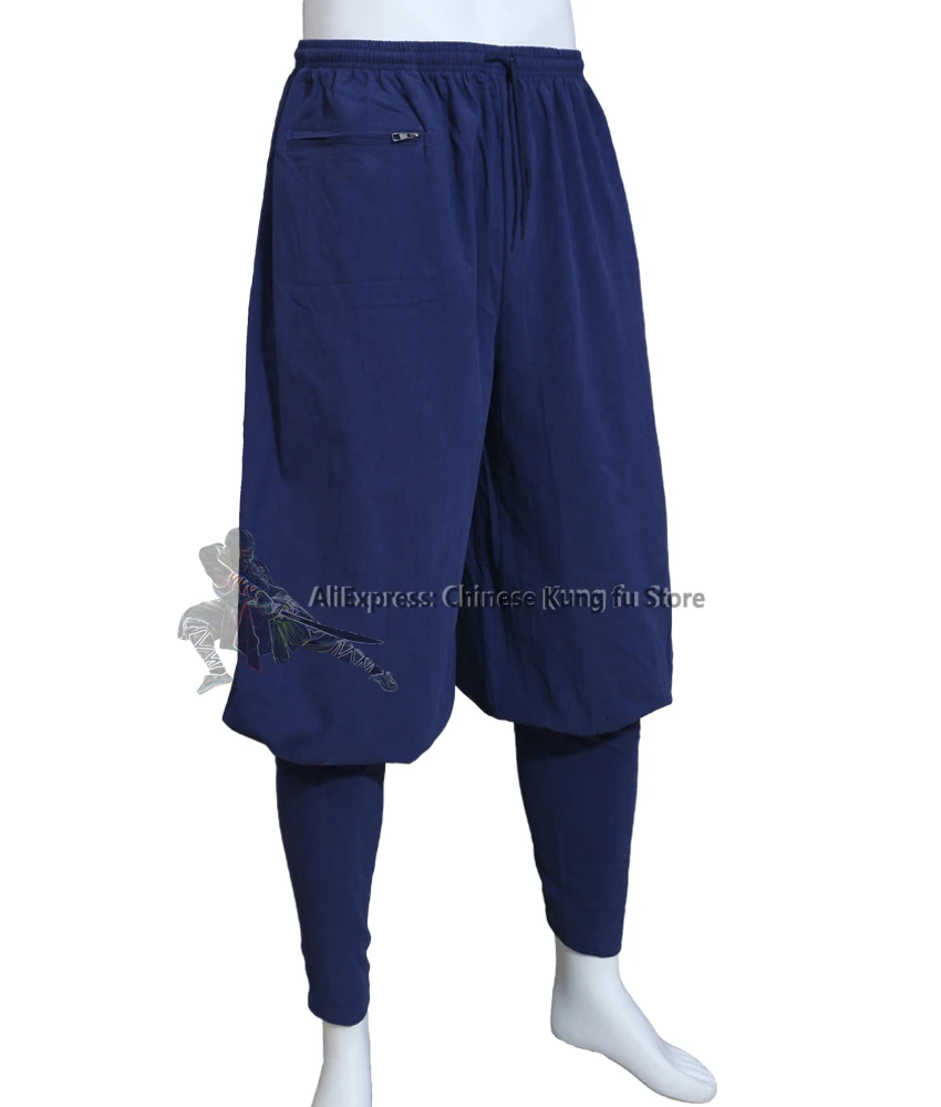 High Quality Soft Cotton Buddhist Shaolin Monk Kung fu Pants Tai chi Wing Chun Martial arts Trousers 4 Colors