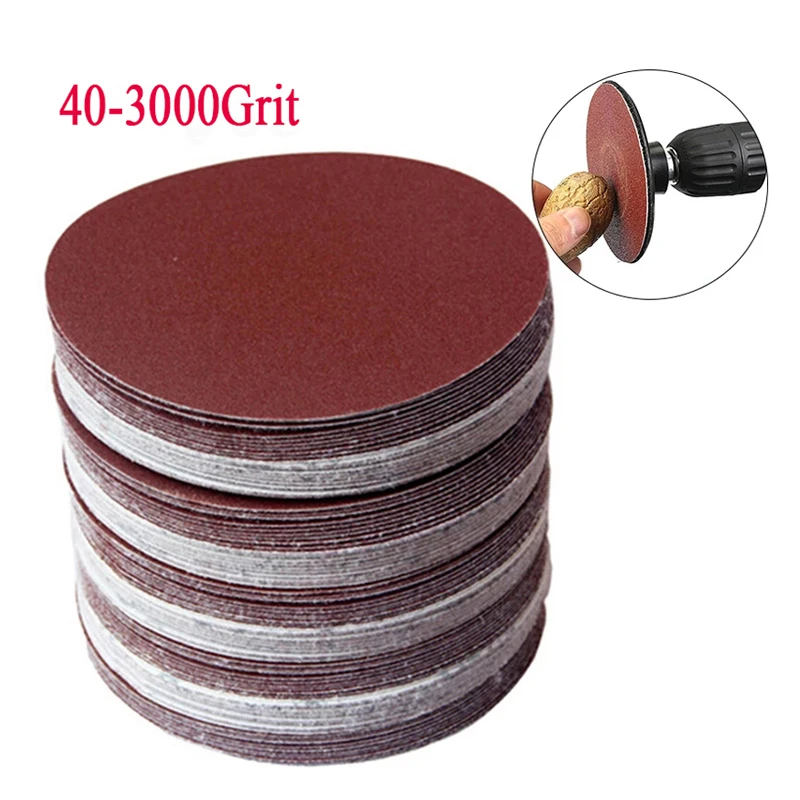 5-25Pcs 50/75/100/150/200mm Sanding Discs Hook Loop Sandpaper abrasive sand sheets 40/320/600 /800/1000/1200/1500/3000Grit