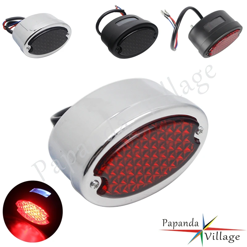 

Cafe Racer 12V Rear Brake LED Lucas Tail Light For Harley Honda Chopper Bobber Integrate LED Rear License Plate Light