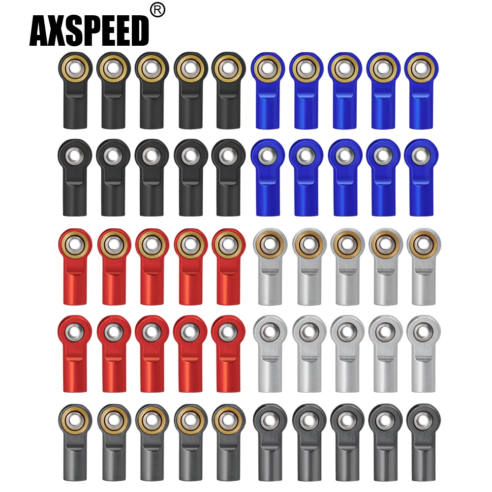 AXSPEED 10Pcs M4 Aluminum Alloy Link Rod Head Ball Ends Clock-wise Thread for TRX-4 Axial SCX10 Tamiya 1/10 RC Car Upgrade Parts