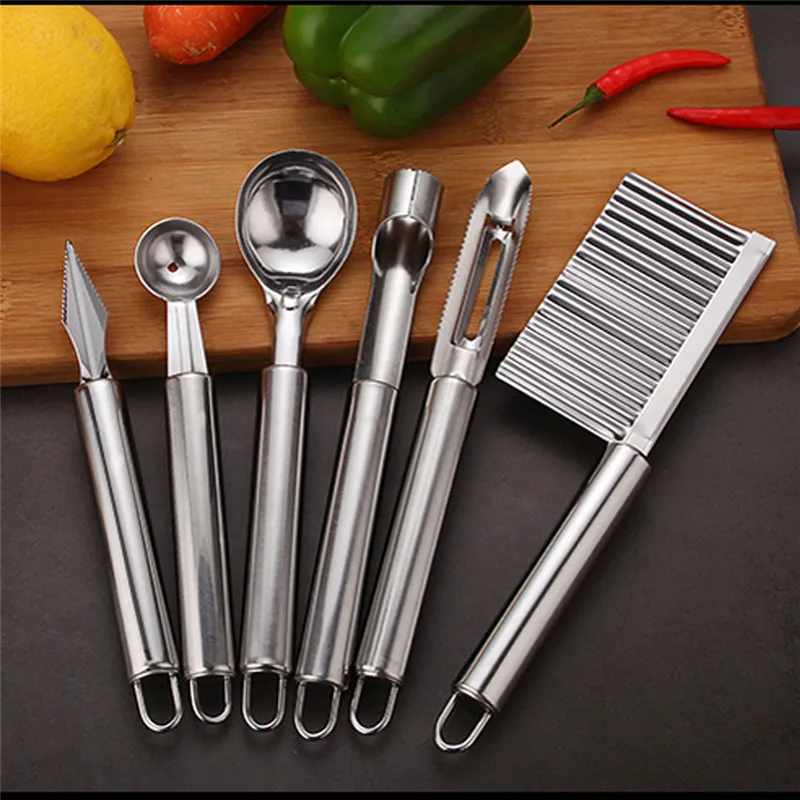 

Stainless Steel Kitchen Tools Fruit digger, Potato knife, Ice cream scoop, Apple corer & Carving Knife, skin-peeler Fruit Tools