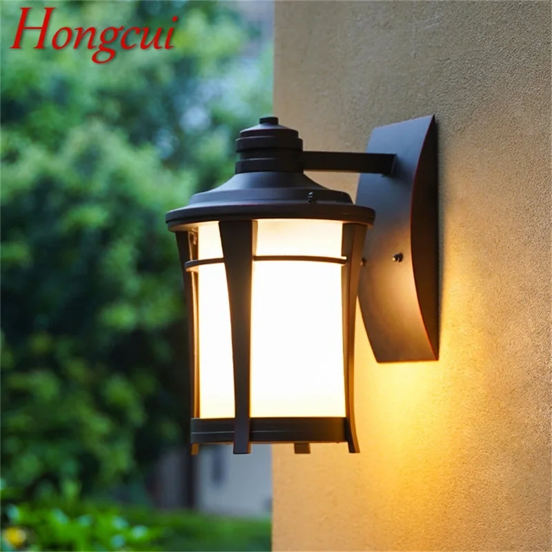 

Hongcui Outdoor Wall Lamp LED Classical Retro coffee Light Sconces Waterproof Decorative for Home Aisle