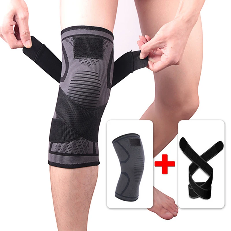 Knee Brace Compression Belt Knitted Elastic Sports Badminton Running Basketball Fitness Kneepad Outdoor Mountaineering Kneepad