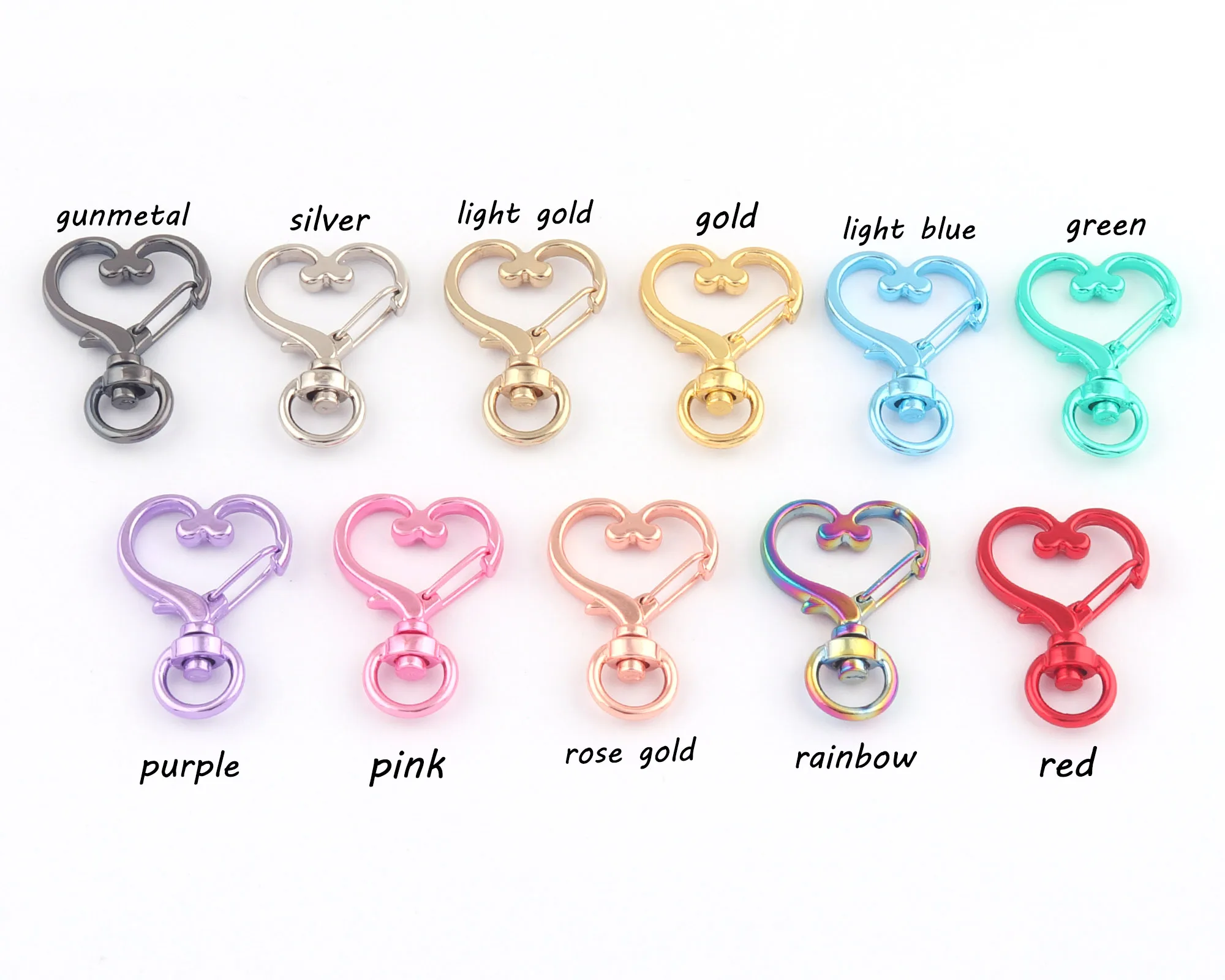 8mm Pink Heart Swivel Clasps Claw Lobster clasps Trigger Clasps Dog Collar Supply Handbag Clasps Metal Trigger Lanyard Hook