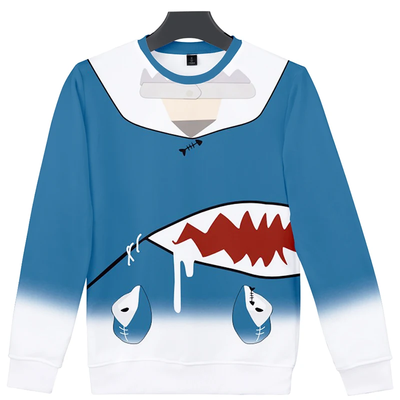 

New Japanese Anime Shark Girlish Kawaii 3d Hoodies Pullover Fashion Men Women Capless Sweatshirt Long Sleeve Cosplay Hoodie Tops