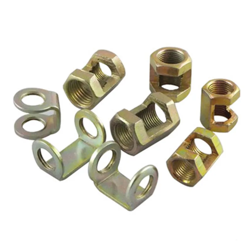 20pcs M10 M12 Hexagonal Nut Fastening Thread Rod Hollow Tube Connector Opening Nut Tooth Opening At The Middle