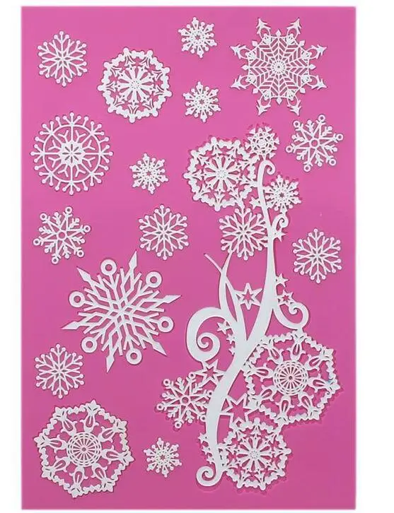 Christmas Snowflake Silicone Lace Mold Mat Fondant Mold Cake Decorating Tools Chocolate Gumpaste Mold K423