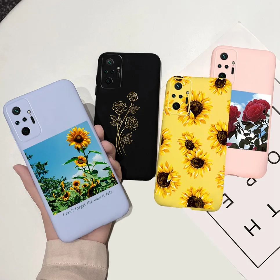 Sunflowers Pattern Case For Xiaomi Redmi Note 10 Pro 4G Case Shap-on Cover Capa Soft Bumper For Redmi Note 10 Pro Max Note10 pro