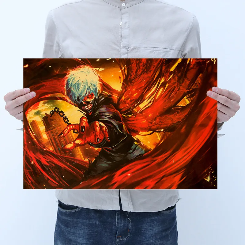 Anime Tokyo Ghoul Character Poster Style D Retro Canvas Painting HD Abstract Figure Poster Wall Room Decor Scandinavian Painting