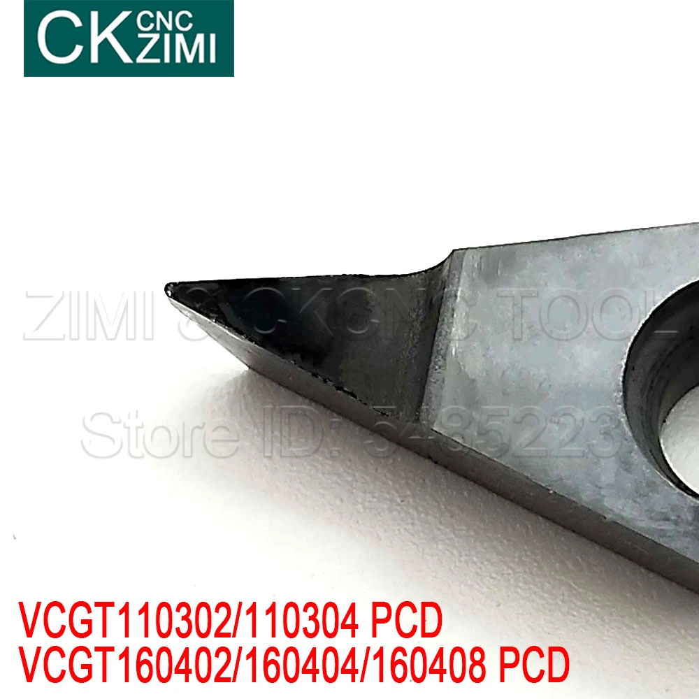 Imagem -06 - Pcd Diamond Insert Turning Ferramentas Cnc Vcgt para Alumínio Cobre Pedra Madeira Vcgt110302 Vcgt110304 Vcgt160402 Vcgt160404 Vcgt160408