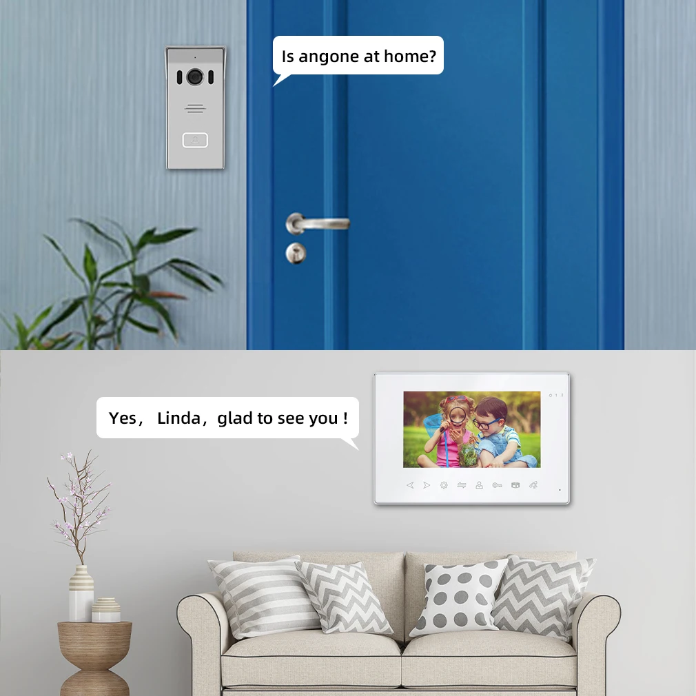 Joytimer WIFI Video Door Phone Tuya Smart Intercom for Home AHD Screen With Night Vision Doorbell Wide Angle Motion Detection