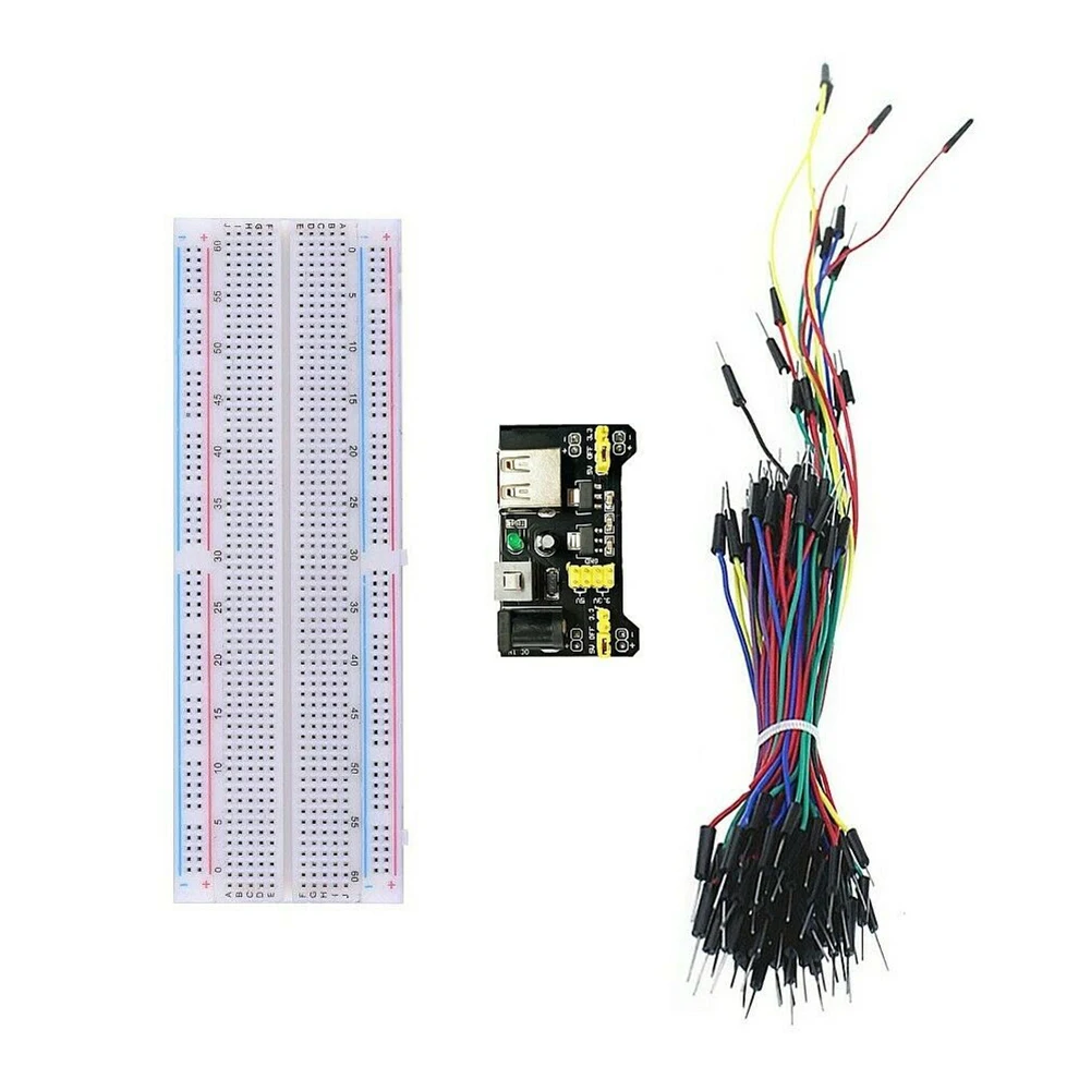 Conjunto de componente eletrônico do capacitor mb102, caixa de ensaio com led