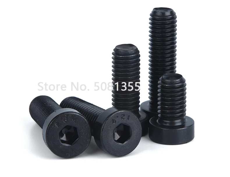 10 - 50PCS DIN7984 M3 M4 M5 M6 Alloy Steel grade 12.9 with black hex socket thin short cap head screw screws Bolt