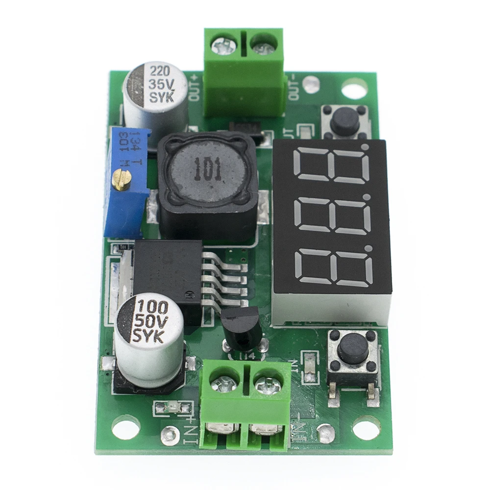 LM2596 BUCK 3A DC-DC Voltage Adjustable Step-Down Power Module + Red LED Voltmeter LM2596S-ADJ 4-40V to 3.3V/5V/9V/12V/24V