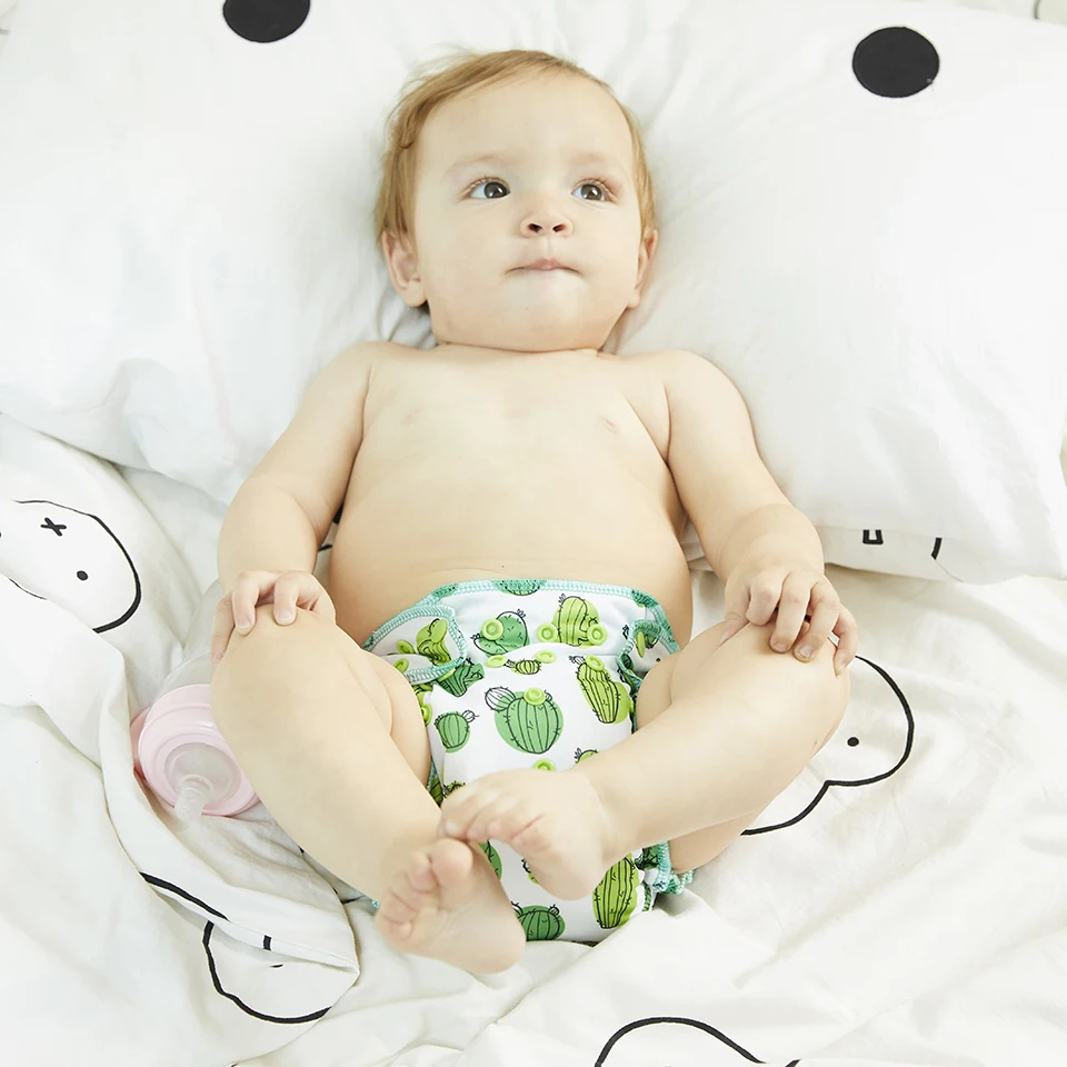 Happy Flute Baby Ecological Cloth Diapers Overnight All in One Bamboo Cotton Absorbent Reusable Eco-friendly Baby Diapers