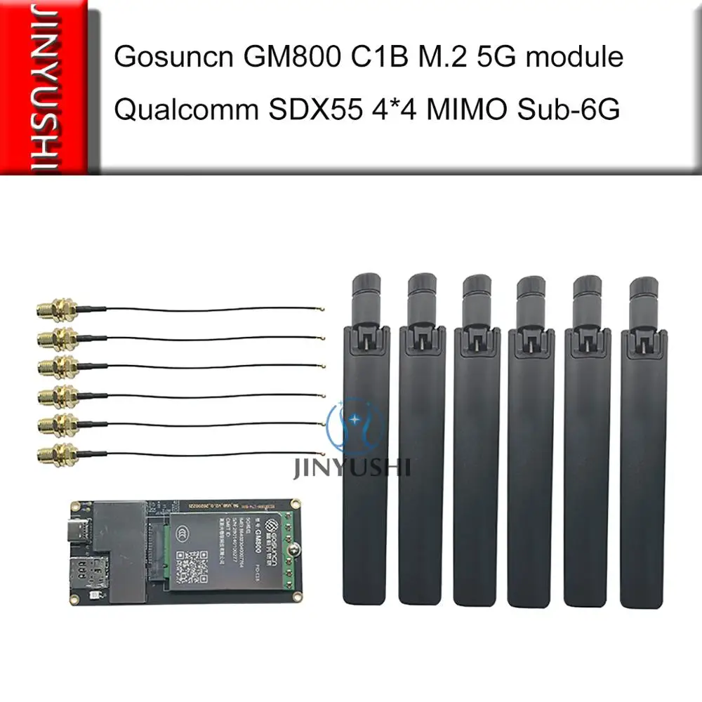 

Gosuncn GM800 CIB M.2 5G module Qualcomm SDX55 chip Supports SA NSA 5G NR/4G/3G 4*4 MIMO Sub-6G & mmWave LTE cat 22