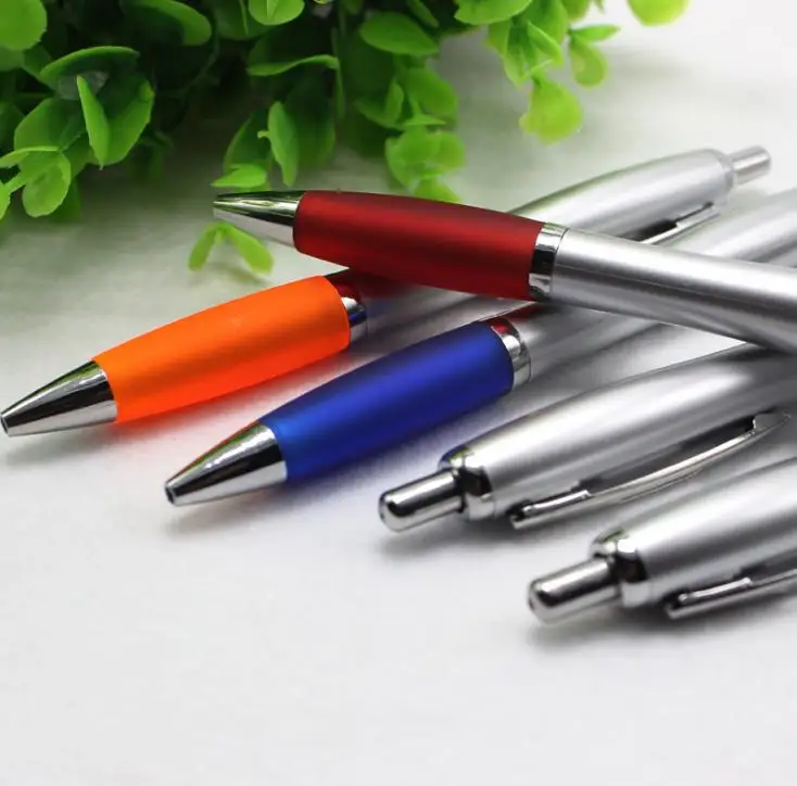 Transparent rubber grip plastic promotional pen can add client logo cheap price branded ball pen nice design ballpoint  SN3737