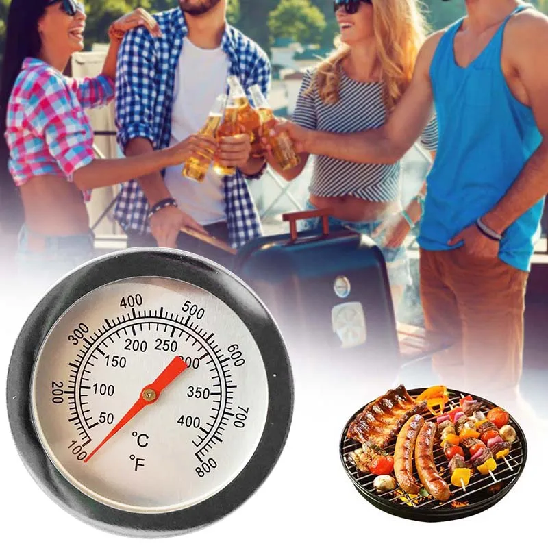 Stainless Steel Barbecue Thermometer Pit Wood Smoker Thermometer Temperature Gauge Celsius Grill Pit Thermometer For Kitchen