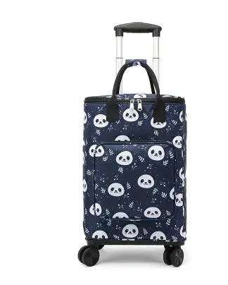 Portable Folding Grocery Shopping Bag With Wheels Travel Trolley Shopping Bag Picnic Insulation Shopping Bag  Household Grocery