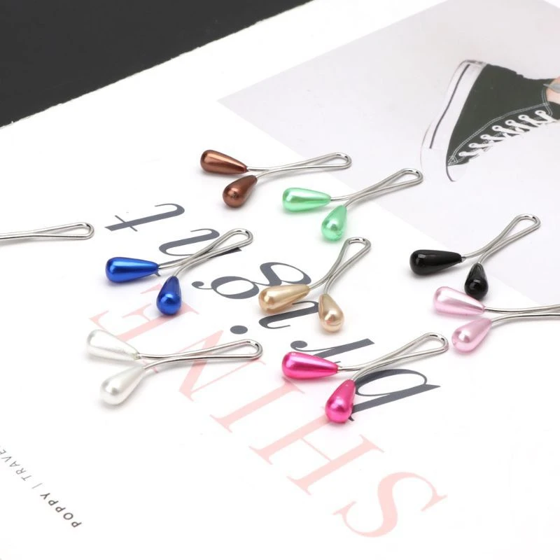 12PCS Multicolor Headscarf Scarf Clips U-shaped Pearl Pins Hijab Scarf Clips Muslim Arab Shawl Islamic Accessories Women Jewelry