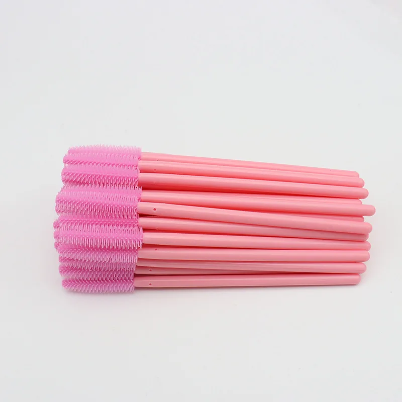 

500pcs Eyelash Extension Wholesale Disposable Silicone Eyebrow Brush Mascara Wand Applicator Spoolers Makeup Brush Set