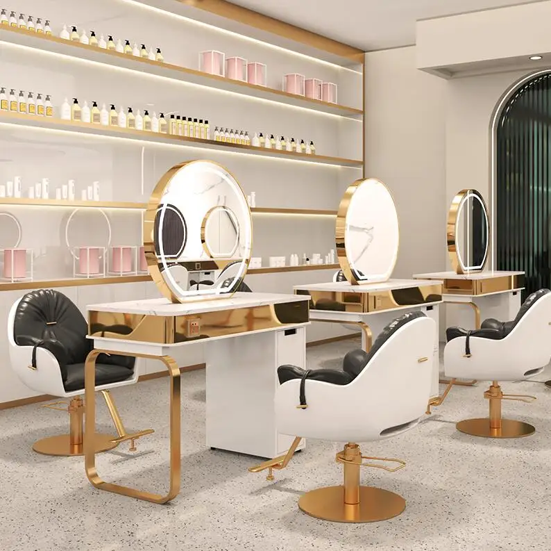 Wanghong barber shop mirror stage hairdressing mirror tide shop ironing and dyeing table hair salon special