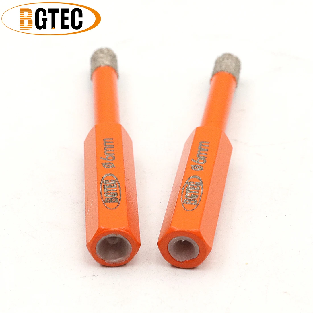 BGTEC-مثقاب ماسي ملحوم بالتفريغ ، ساق سداسية 6 مللي متر ، لبلاط السيراميك والجرانيت ، 2 قطعة