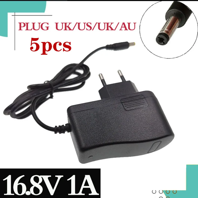 5pcs /16.8V 1A Lithium li-ion Battery Charger for Screwdriver 14.4V 4Series 18650Lithium Battery Wall Charger DC 5.5MM*2.1MM