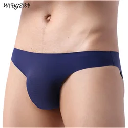 WIDYZON Sexy Men Underwear Briefs Gay Seamless Silkly Underpants Low Waist Rib Fabric Male Panties Hombre Slip Gay Calzoncillos