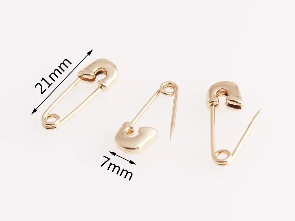 Light gold Safety Pins Mini Copper Scarf Pins Brooch Pins Knitting Cross Pins for Sewing DIY Jewelry Making Supplies