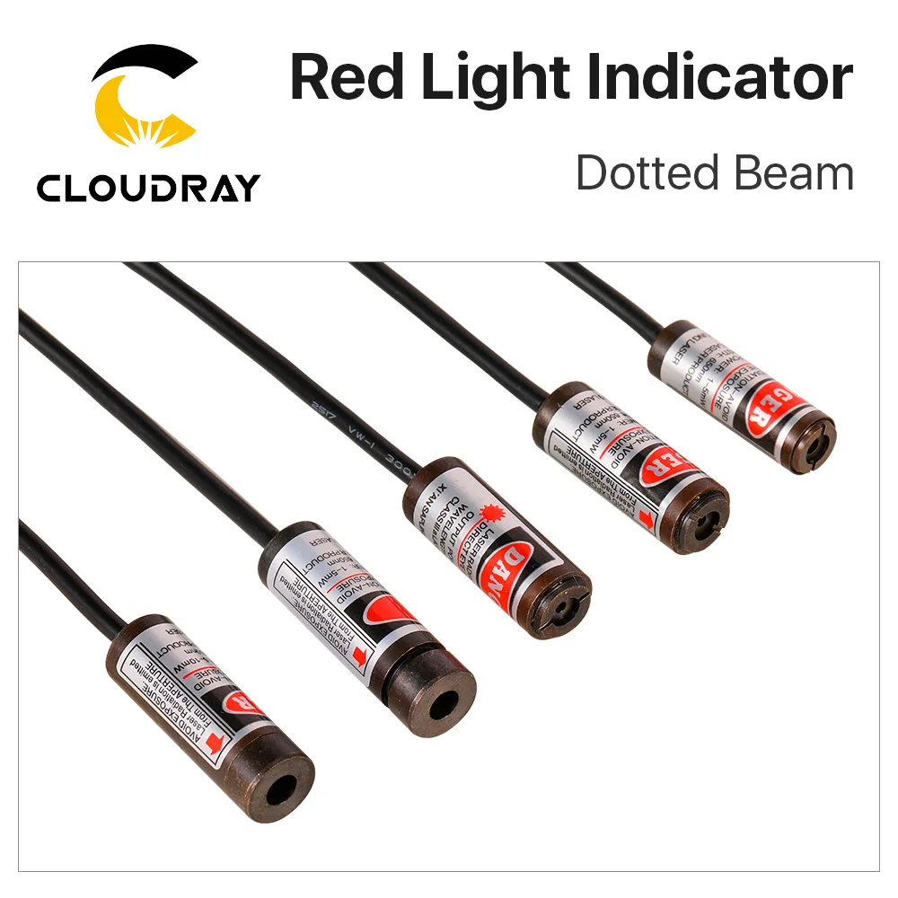Cloudray Red Dotted Beam Light 650nm 5V Regulowany moduł laserowy na podczerwień + adapter do znakowania lub cięcia światłowodów