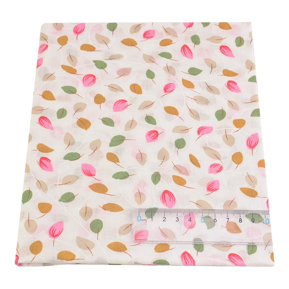 Teramila Lovely Leaf Designs 100% Cotton Fabric Sewing Cloth Textile Art Work Patchwork Telas Tecido Tissue DIY For Needlework