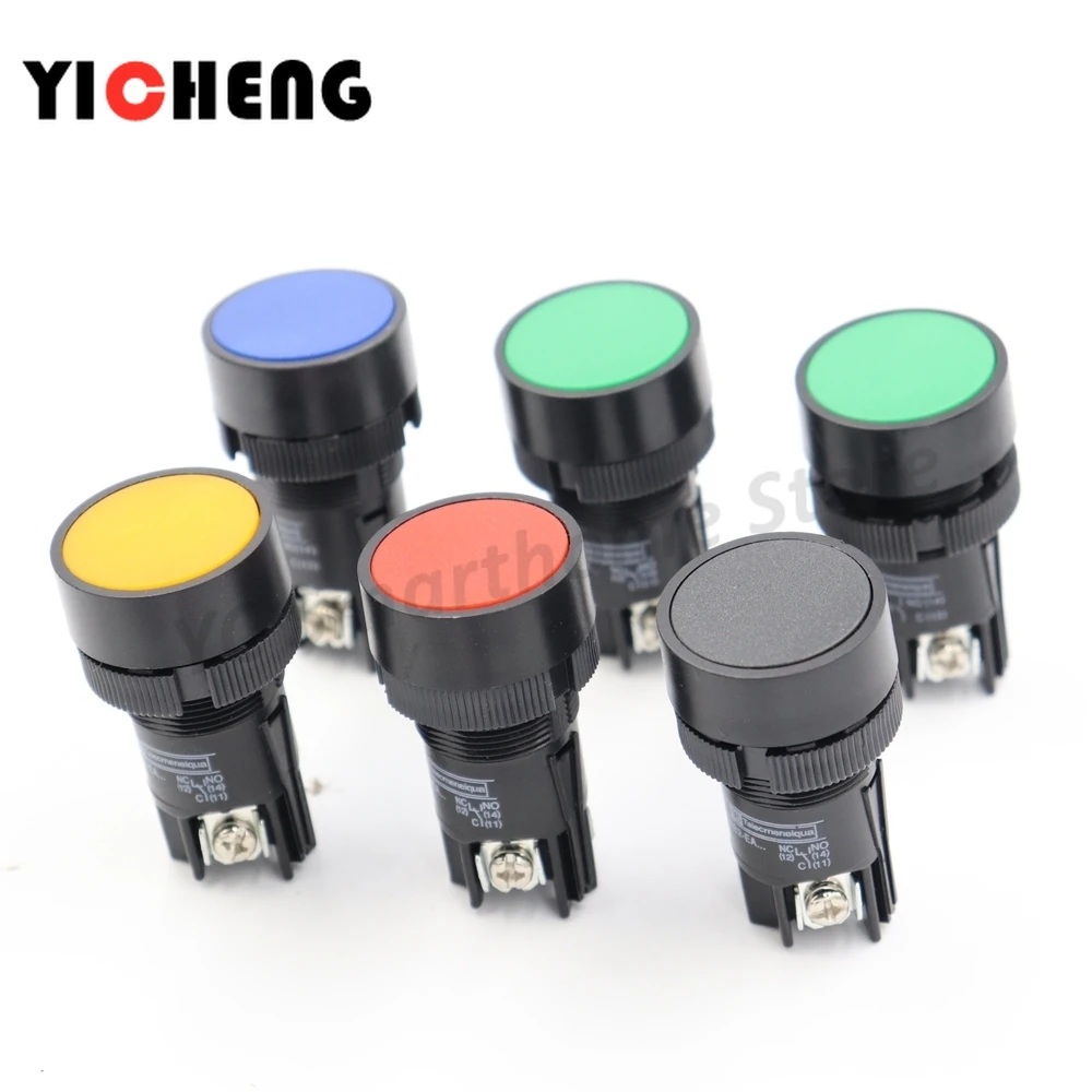 Picture 3: 3pcs Round button switch small self-resetting flat-head button power button switch hole 22mm Plastic  Push Button Switch