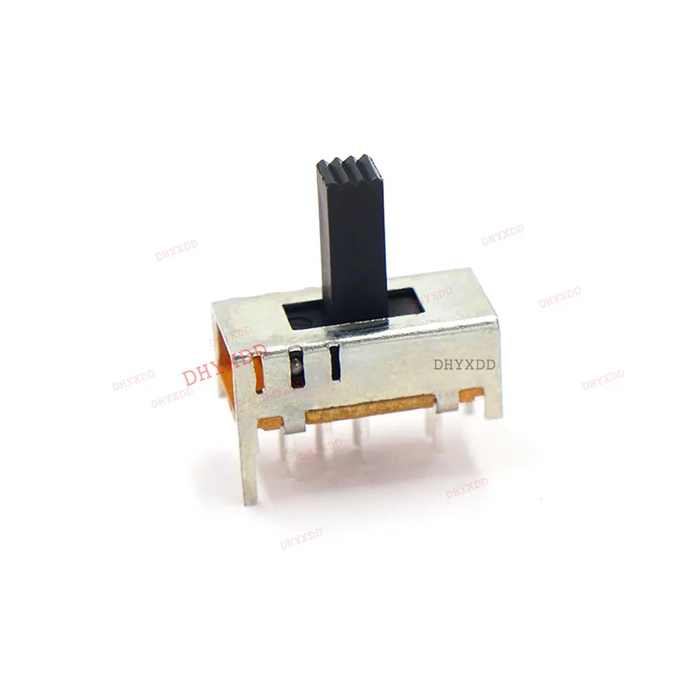 10PCS SS23D15 G5 2P3T Double Pole Three Throw 3 Position Slide Switch 8 Solder Lug Pin Verticle Type With 2 Fixed Pin