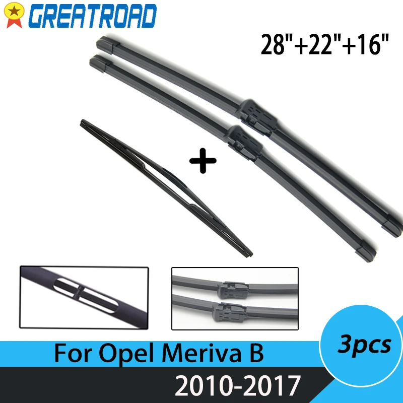 Wiper Front Rear Wiper Blades Set For Opel Meriva B 2010-2017 2016 2015 2014 2013 Windshield Windscreen 28