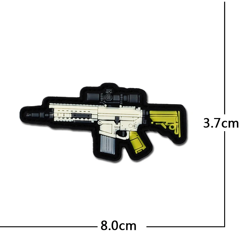 Parche táctico pistola PVC 3D con gancho para equipamiento militar - imagen 3