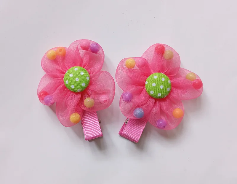 2PCS/lot Hot Sale Children New Hair Clips Cute Flowers Safety Barrettes BB Clip Little Girls Gifts Kids Hair Accessories