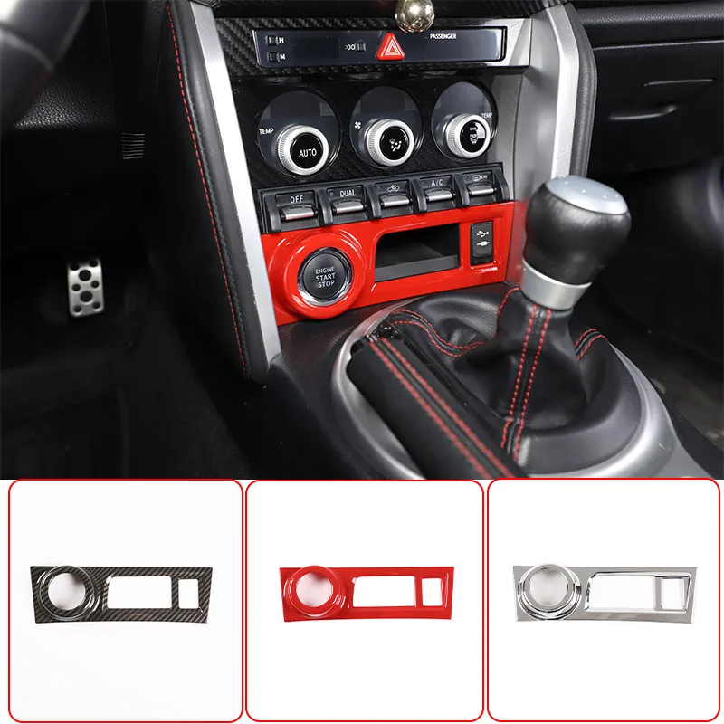 

For Toyota 86 12-21 For Subaru BRZ 2012-2021 ABS Car Central Control Stop Start Button Decorative Frame Sticker Car Accessories