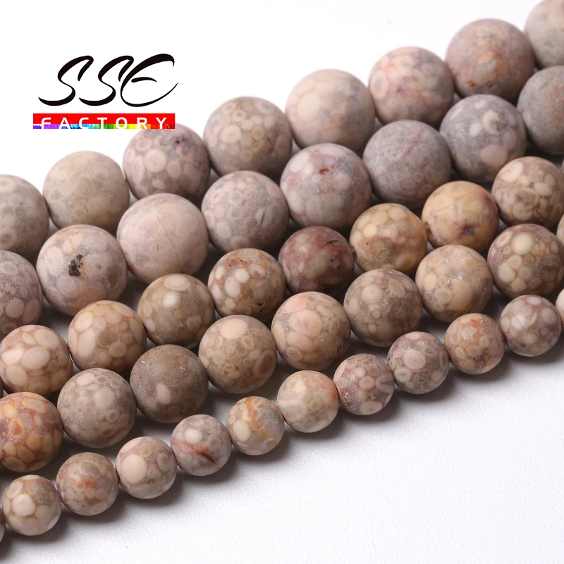 

Matte Natural Chrysanthemum Beads Coral Round Loose Stone Beads For Jewelry Making DIY Bracelet Necklaces 6 8 10mm 15"