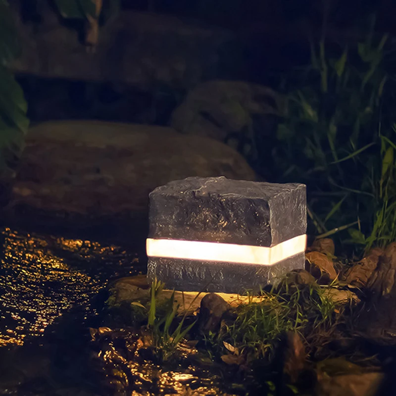 مربع الصخور المناظر الطبيعية ضوء فيلا ساحة فناء فناء حديقة أضواء العقارات بارك منتجع LED ديكور مصباح حديقة الحجر #4