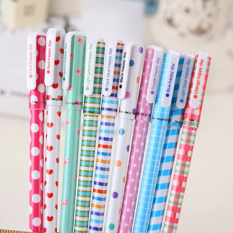

1Box 10 Pcs Kawaii Cartoon Colorful Gel Pen Set Cute Korean Stationery Pens For Writting Office School Supplies Gift