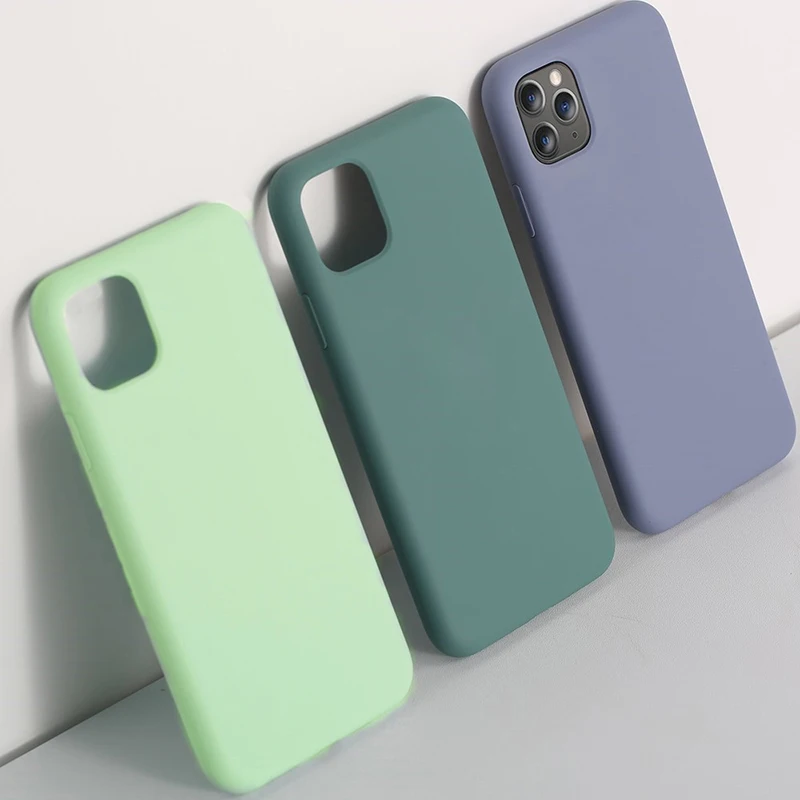 9Colors Liquid Silicone Phone Case For iPhone X XR XS 11 12 13 mini 14 15 Pro Max SE 6 6S 7 8 Plus Matte Soft Bumper Phone Cover