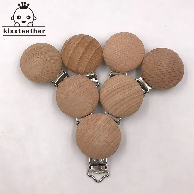 20pcs Wooden Pacifier Clip Nursing Accessories Beech  s Chewable Teething Diy Dummy  Chains Baby Teether